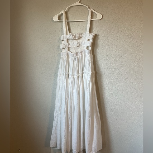 ASOS Design White Tiered Smocked Midi Dress Size 4 - Picture 5 of 7